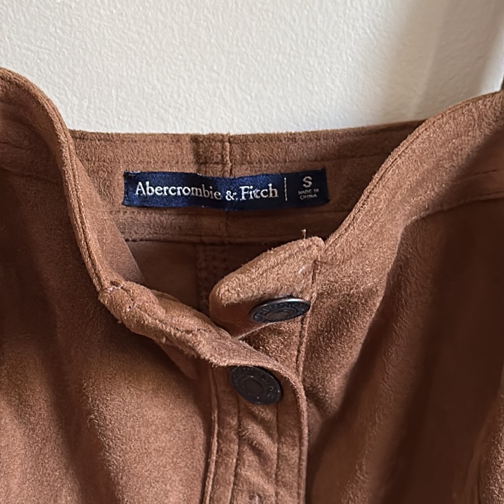 Abercrombie and Fitch brown Suede button down dress small - Picture 4 of 7
